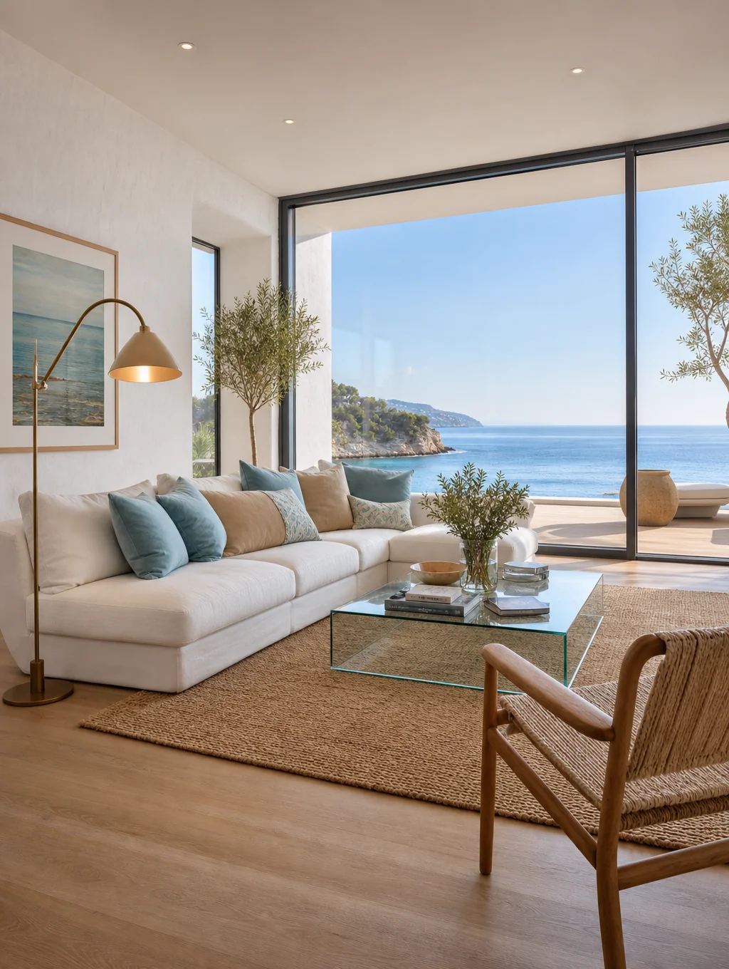 Pristine coastal vacation rental interior with natural light
