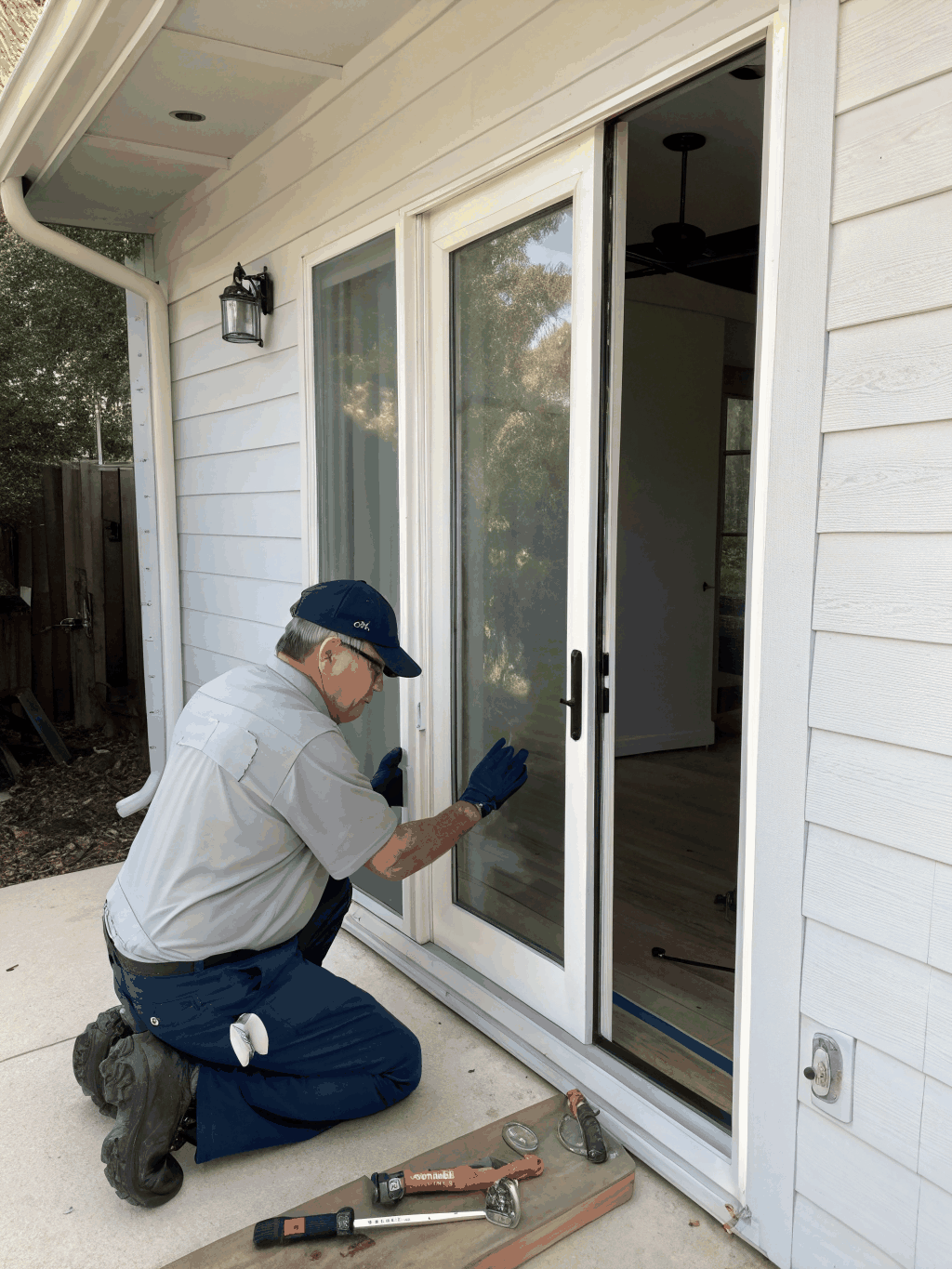 Maintenance lead performing routine property check