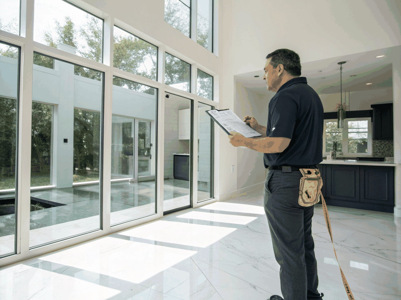 Professional property inspection in progress