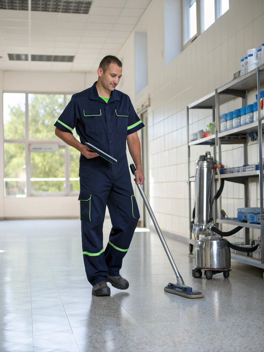 Quality inspector checking vacation rental cleanliness